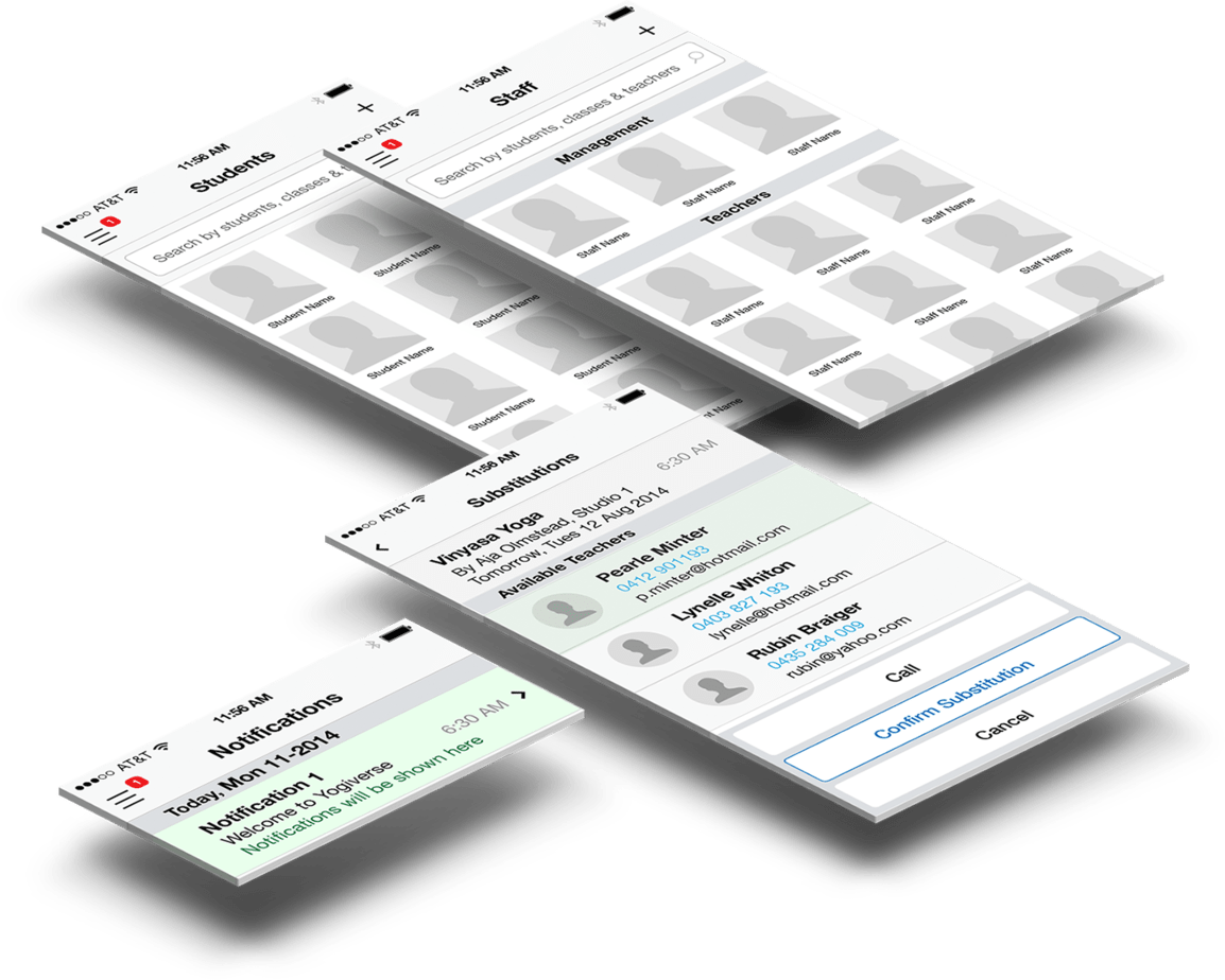 Yogiverse Screens Mockup