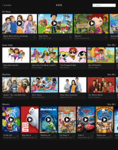 Foxtel Go Kids Home Screen