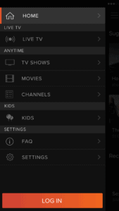 Menu Options Screen